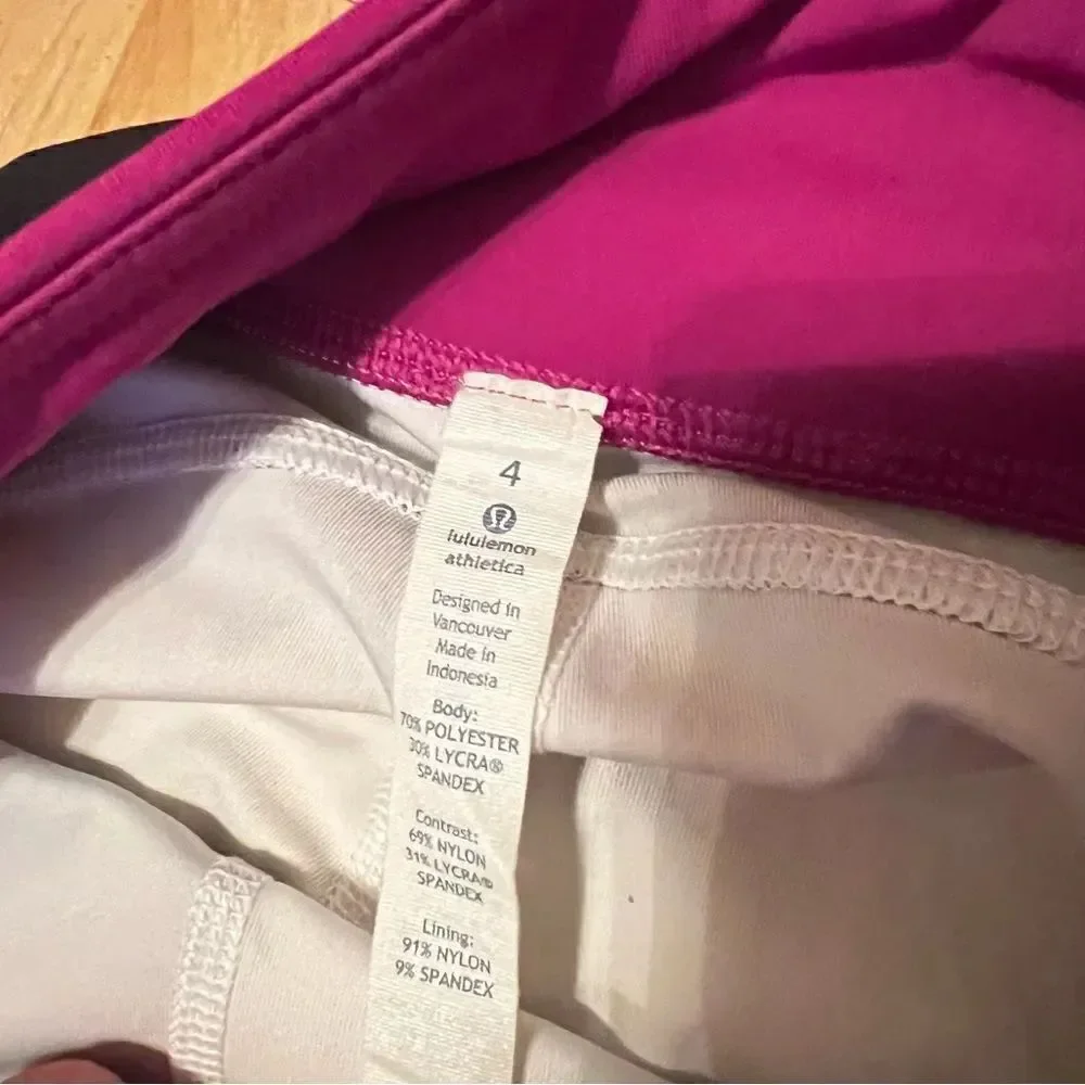 Lululemon Multi-Color Purple Black and White Speed Tight III Women’s 4